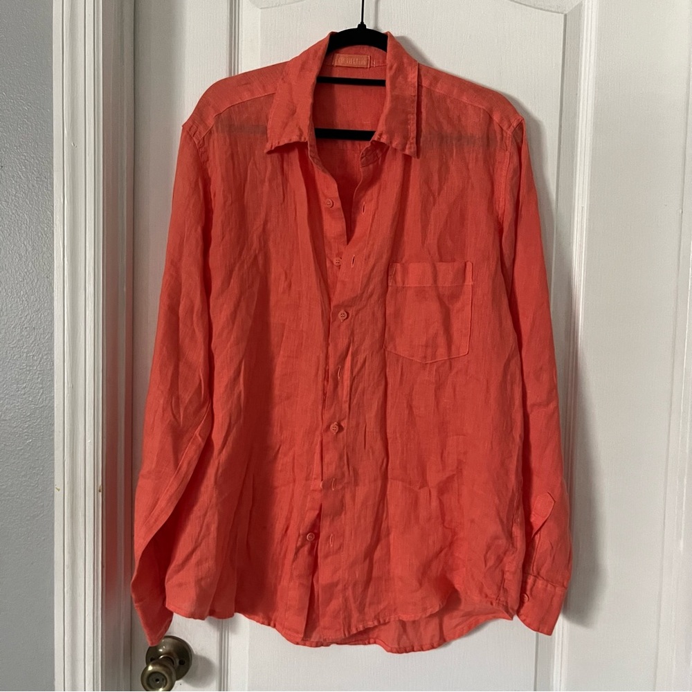 CP Shades Coral Linen Shirt